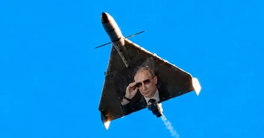 Uav geran in hình tổng thống putin xuất hiện tại kiev