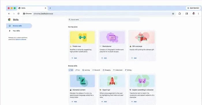Hướng dẫn cách lưu prompt AI Skills trên trình duyệt Google Chrome