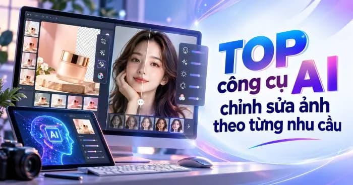 Top công cụ AI chỉnh sửa ảnh theo từng nhu cầu